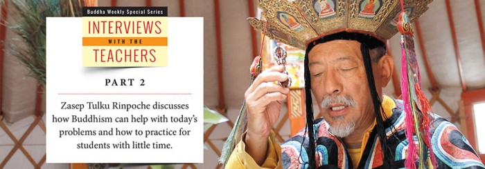 Part 2 of Interview with the Teachers: Zasep Tulku Rinpoche discusses how Buddhism can help with today’s problems; on how we should think of hell realms and reincarnation; and how to practice when you have so little time.