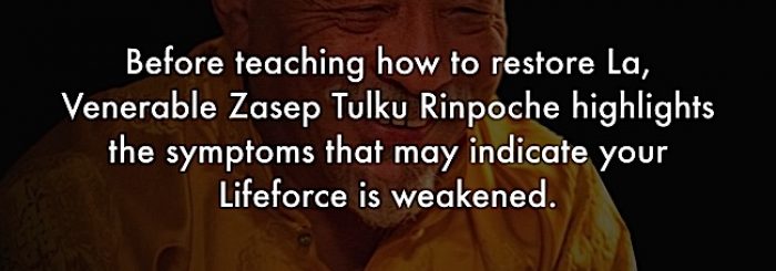 “What the Teachers Say” Video Series: Buddhist Teachings on La Gug — Restoring Life Force Vitality — from a Weekend Retreat on La Gug with Venerable Acharya Zasep Tulku Rinpoche. Part 1 — “Symptoms Your Life-force is Weakened”