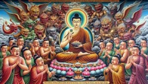 15 Buddha miraculously manifests food of 100 tasts and blesses 18 kinds of demons enlightening themBuddha Weekly