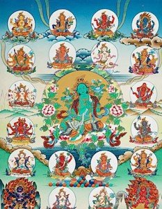 Tankha depicted Mother Tara and the 21 Taras. 