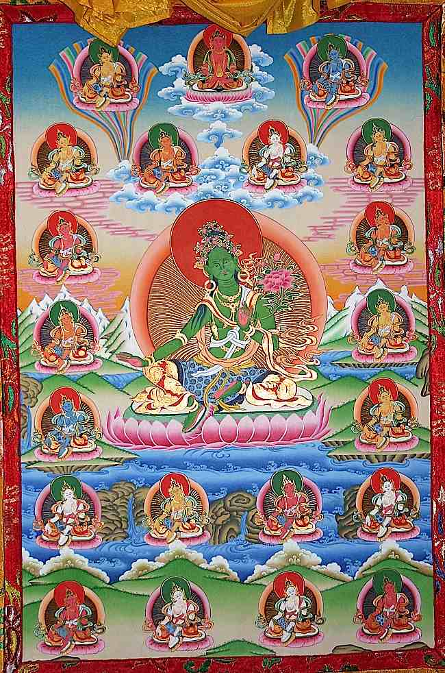 Buddha Weekly 21 Taras and Amitabha high resolution thangka Buddhism