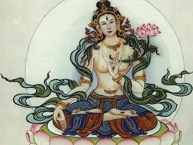 Tibetan green tara and lotus | Tattoo by Darko Groenhagen | Darko's Oneness