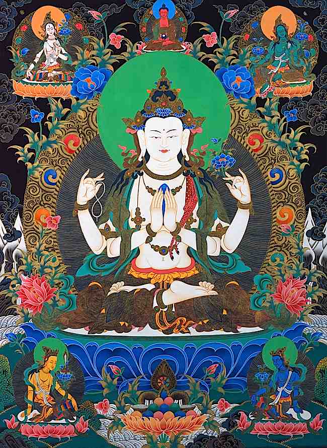 Buddha Weekly chenrezig avalokitesvara with tara and amitabha Buddhism