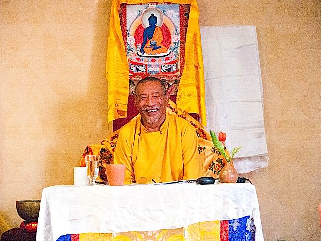 Zasep Tulku Rinpoche teaching Mindfulness of Feelings at Mahamudra mini-retreat.