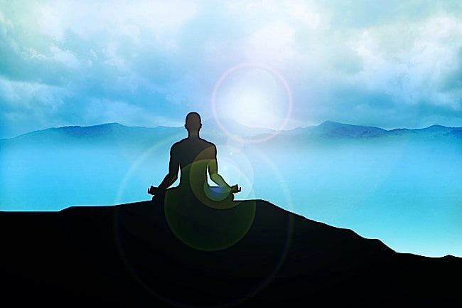 Buddha Weekly Lotus position meditation mountain top misty Buddhism