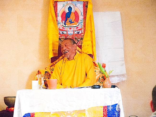 Zasep Tulku Rinpoche teaching Mahamudra in Ontario. Rinpoche is an internationally respected teacher, spiritual head of several meditation centres in North America and Australia. 