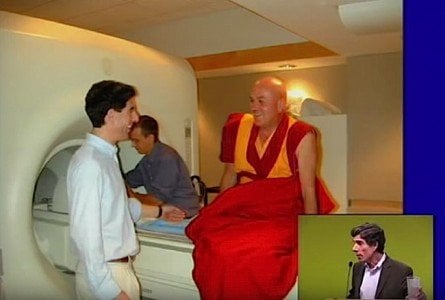 Buddha Weekly Monk Matthieu Picard Prepares to Enter MRI for experiment in compassion Buddhism