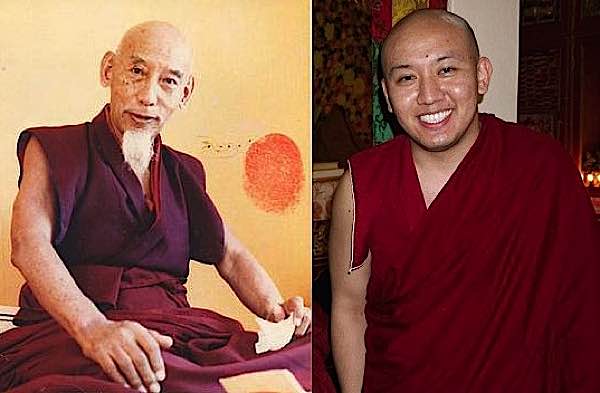 On the left, H.H. Kyabje Zong Rinpoche, teacher of Zasep Rinpoche; on the right the current incarnation of Zong Rinpoche.