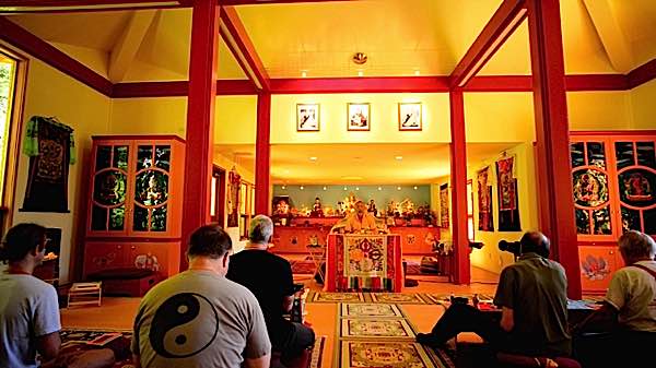 Zasep Tulku Rinpoche teaching at Gaden Tashi Choling Retreat Centre in Nelson BC.