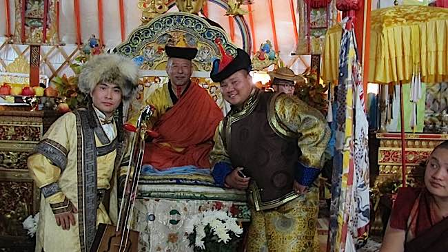 Zasep Rinpoche at formal teachings in Mongolia. 