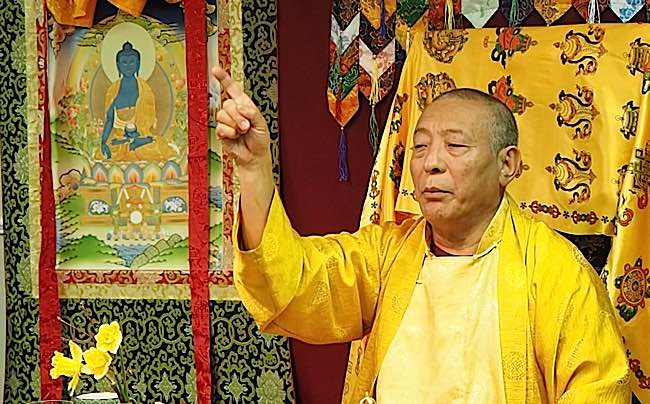 Acharya Zasep Tulku Rinpoche teaching Tibetan Buddhist La Gug.