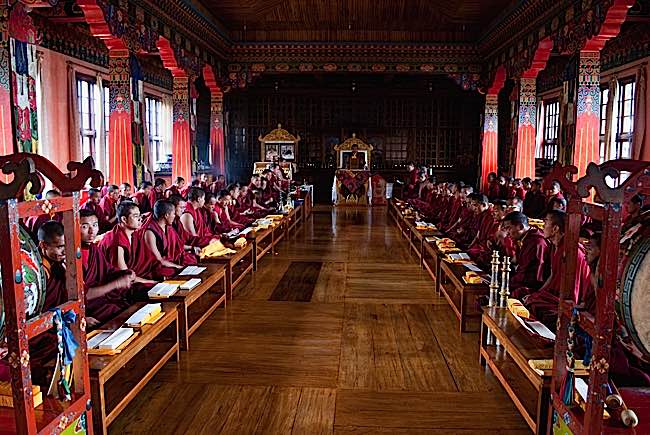 A formal retreat might be in a retreat centre, meditation centre or monastery. Monks and lay people are usually encouraged to find time for retreat.