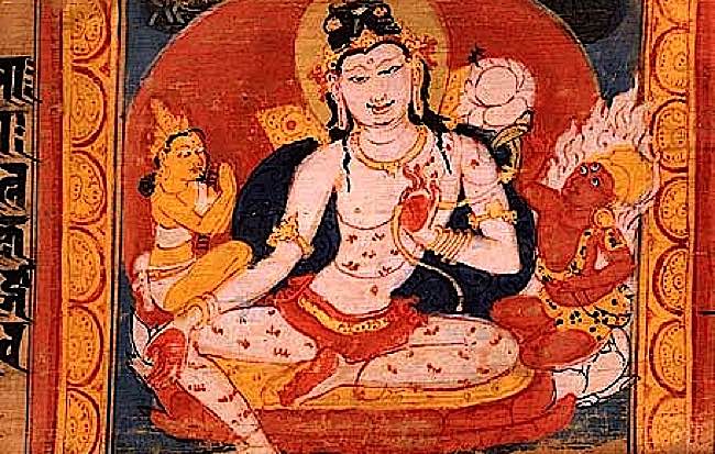 Avalokiteśvara. Aṣṭasāhasrikā Prajñāpāramitā Sūtra manuscript. Nālandā, Bihar, India.