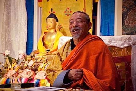 Buddha Weekly Zasep Tulku Rinpoche happy at Medicine Buddha event Buddhism