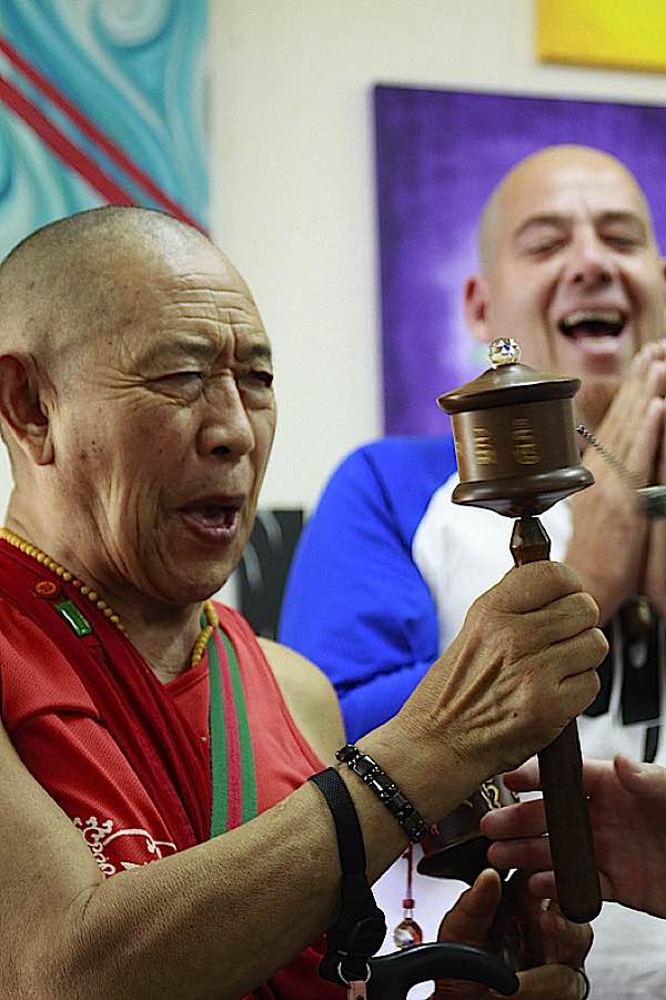 Buddha Weekly H.E. Garchen Rinpoche visits Galgamani with Micha in background Buddhism