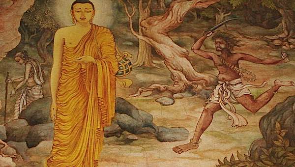 Buddha Weekly Angulimala chases Buddha to murder him as his 1000th victim Buddhism