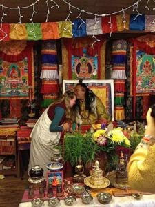 Buddha Weekly Lama Dr. Shannon Young teaching speaking to her teacher Dzogchen Khenpo Choga Rinpoche Buddhism