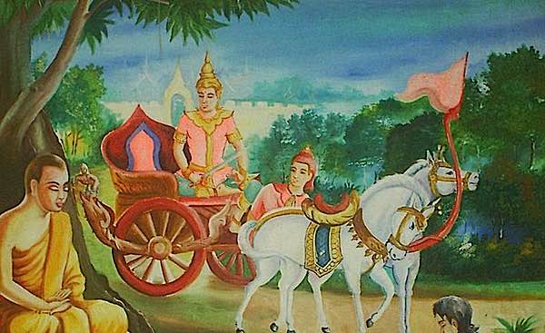 Buddha Weekly Buddha goes forth in the chariot and sees the four sights Buddhism