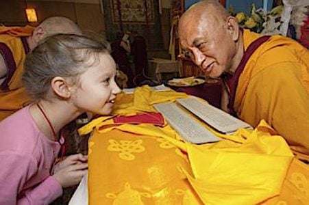 Buddha Weekly Lama Zopa Rinpoche and a child Buddhism