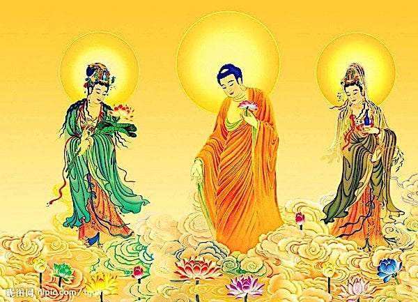 Buddha Weekly Buddha Amitabha and bodhisattvas with lotus Buddhism