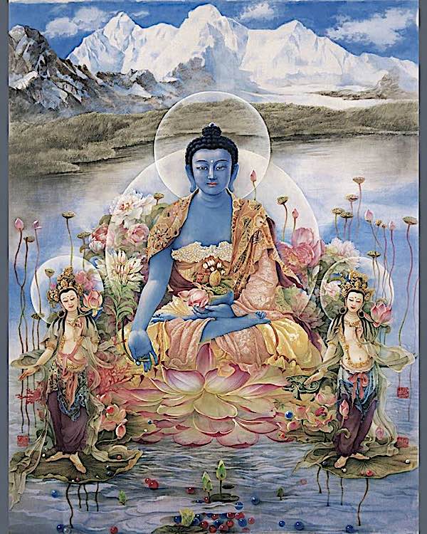 Buddha Weekly Medicine Buddha beautiful tangkha Buddhism