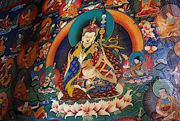 Buddha Weekly 20 Rongbuk Monastery Main Chapel Wall Painting Of Padmasambhava Guru Rinpoche Buddhism