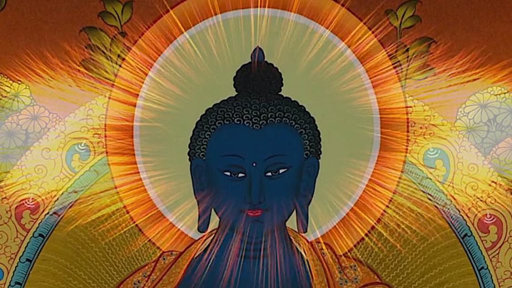 Buddha Weekly Medicine Buddha Sutra glow around head of Buddha Buddhism