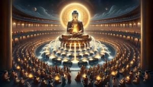 4 Buddha manifests a round pool and streamsBuddha Weekly 1