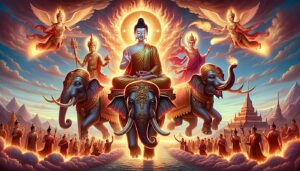 8 Miracle of elephants gods and Vajrapani flamesBuddha Weekly 1