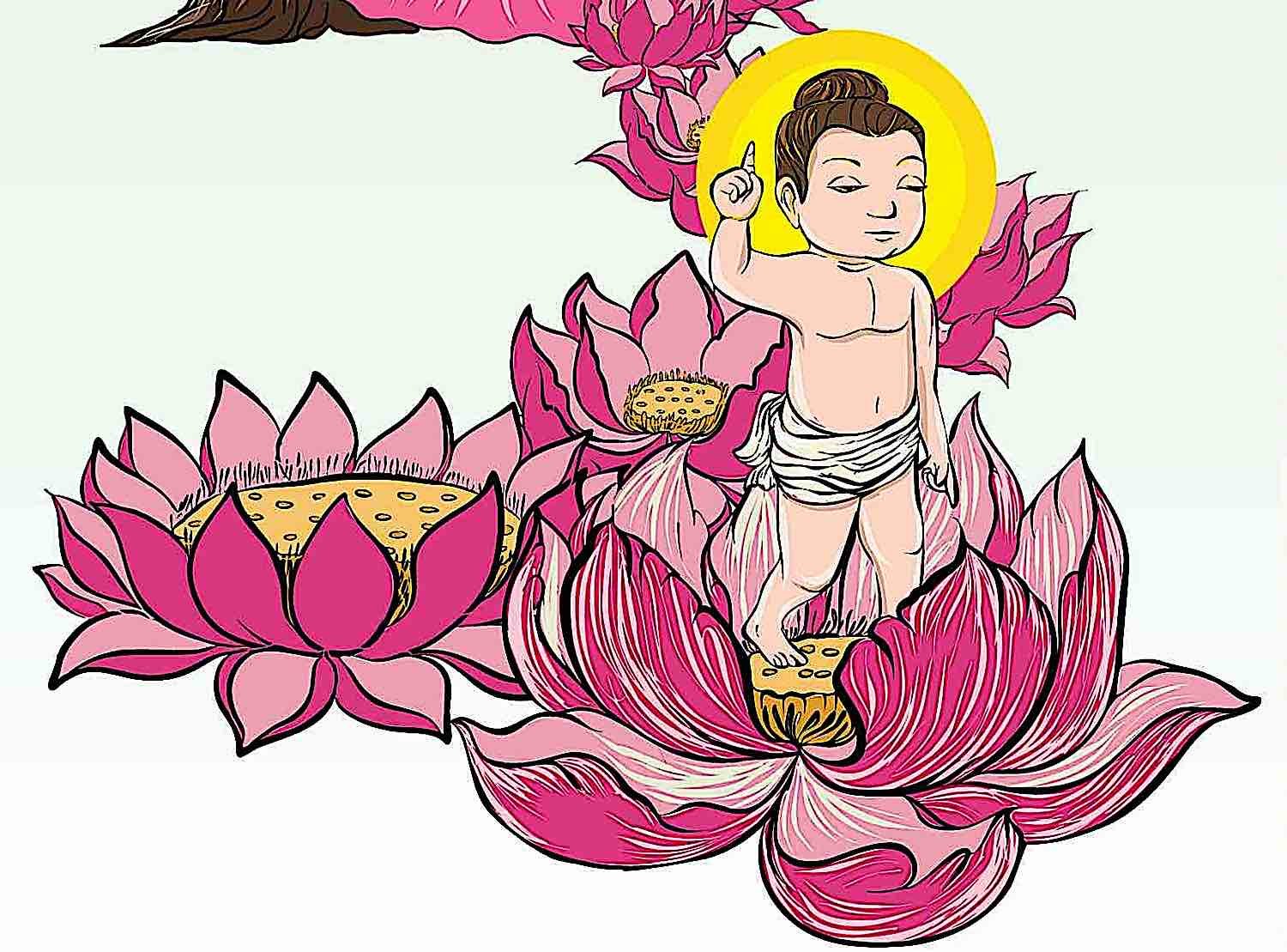 Buddha Weekly Buddhas birth walked seven steps Buddhism