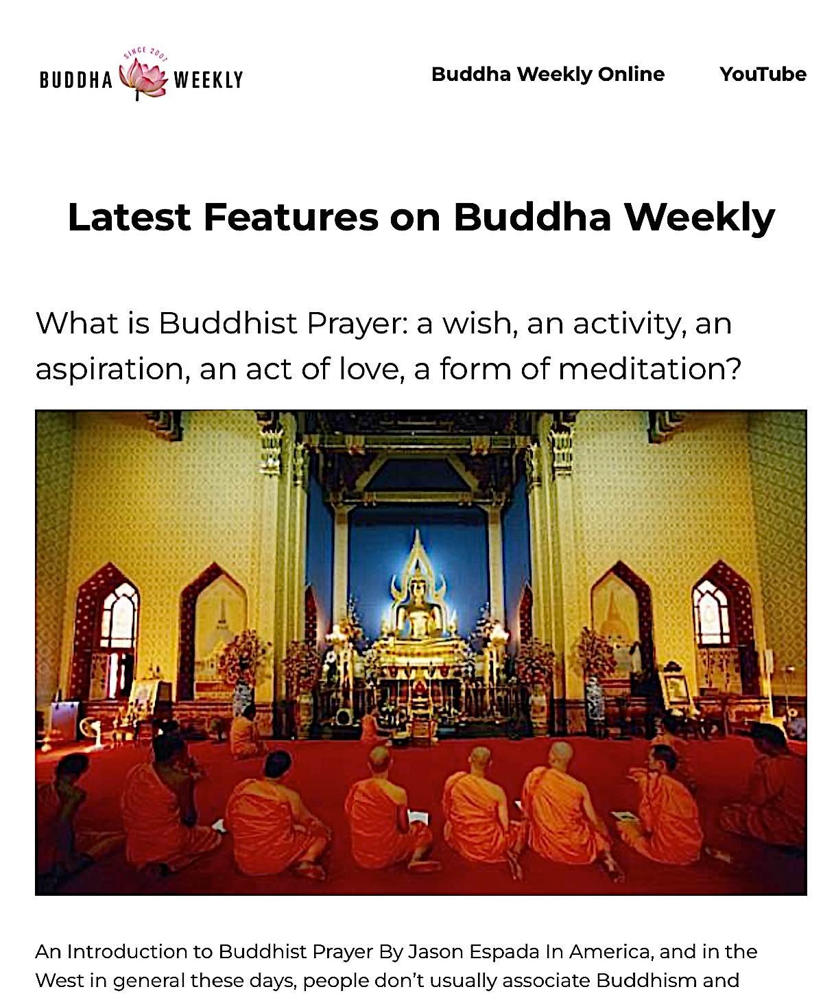 Buddha-Weekly-Buddhist prayer feature on Buddha Weekly-Buddhism