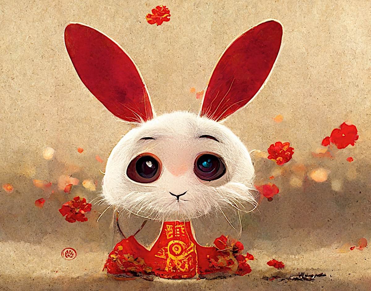 Buddha Weekly Chinese New Year illustration bunny dreamstime 265292332 Buddhism