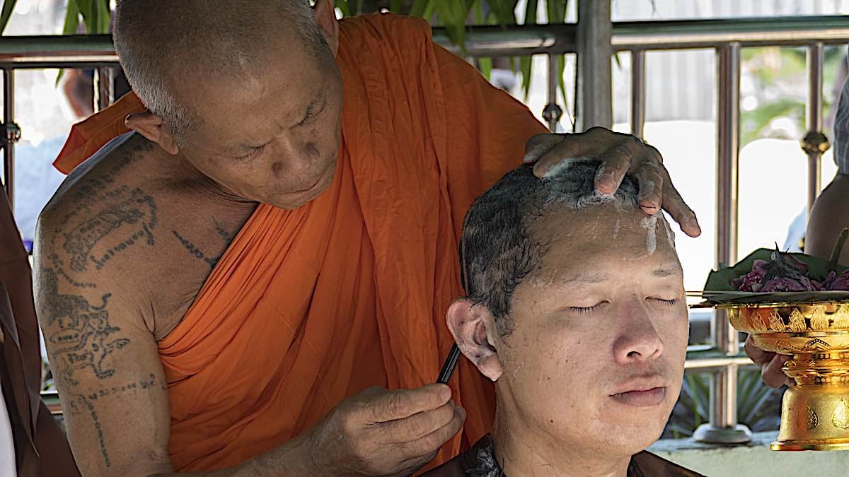 Buddha Weekly Cutting the hair of a monk Lampang Thailand ordination ceremony dreamstime xxl 74532890 Buddhism