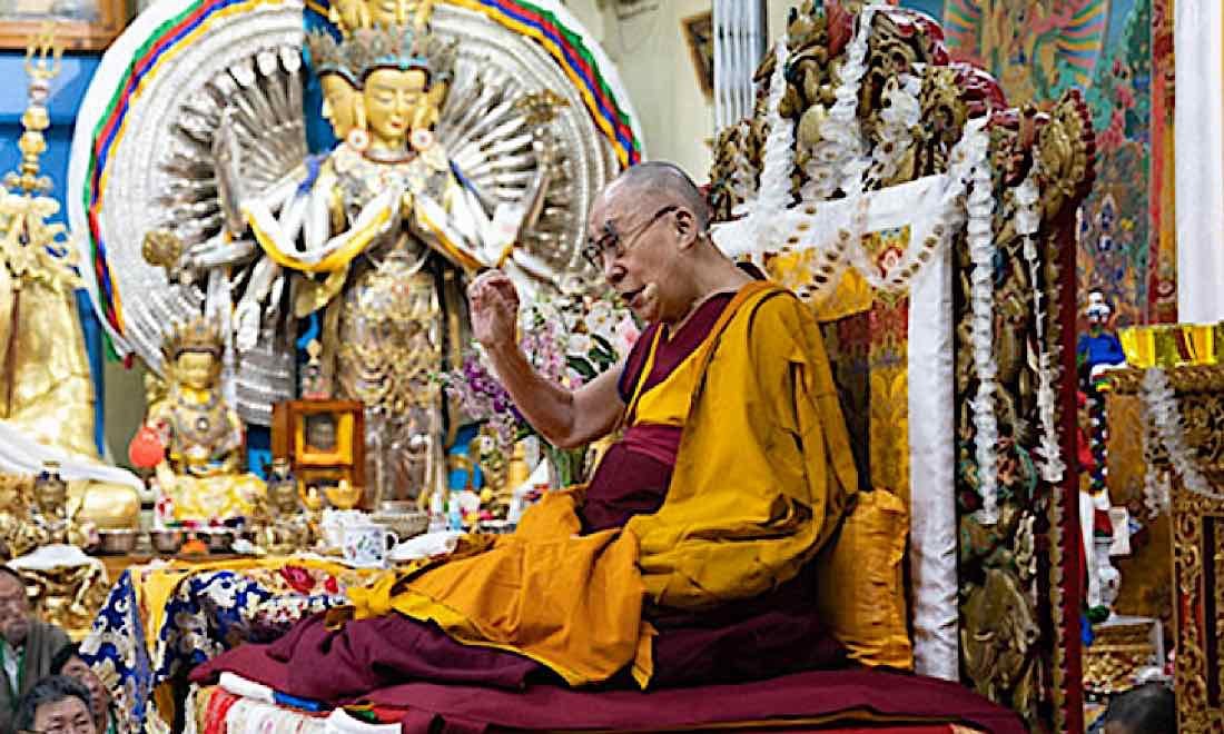 Buddha Weekly Dalai Lama speaks at the Main Tibetan Temple in Dharmasala Tenzin Choejor Buddhism