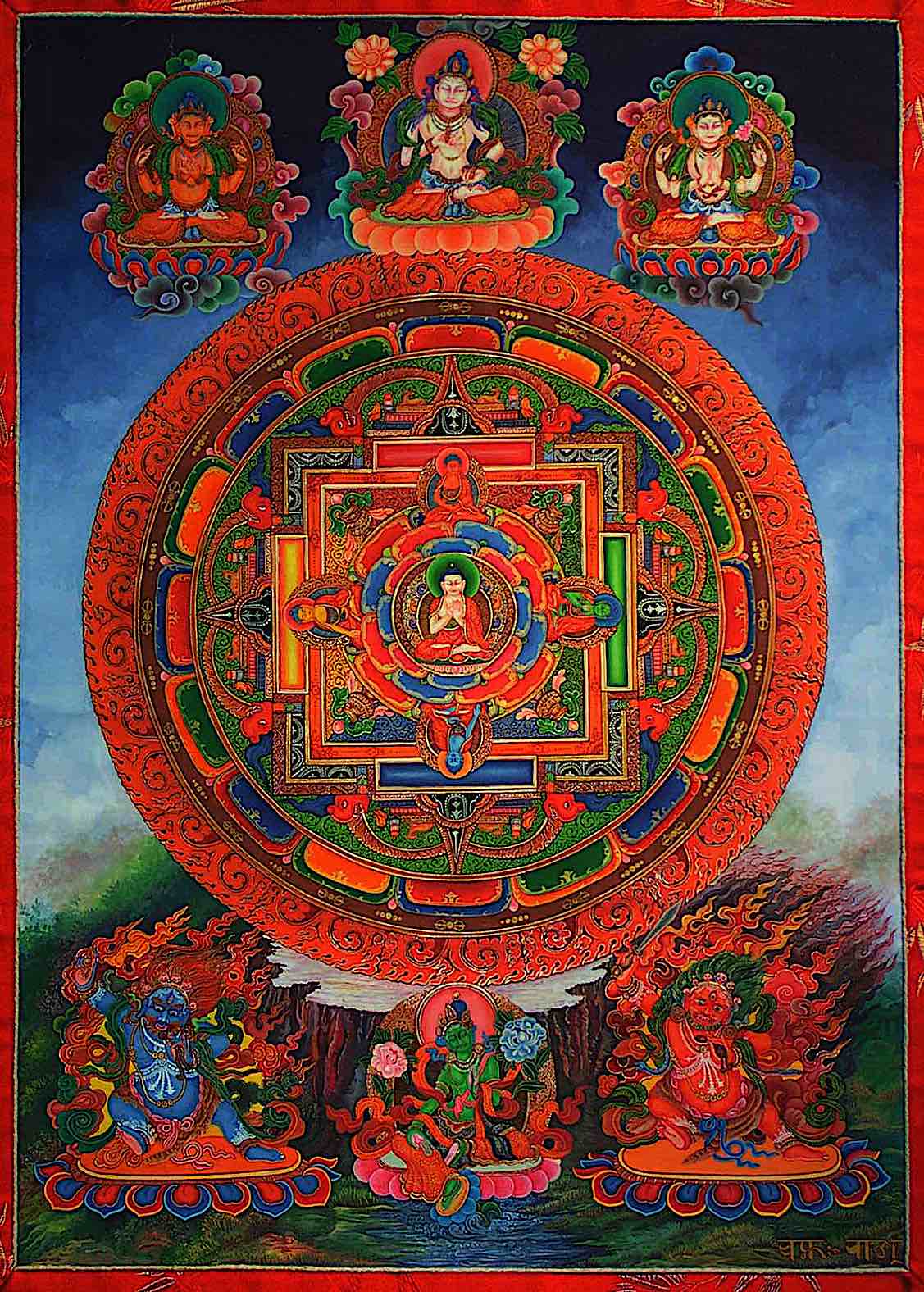 Buddha Weekly Five Dhyani Buddhas Mandala with Tara Beautiful Buddhism