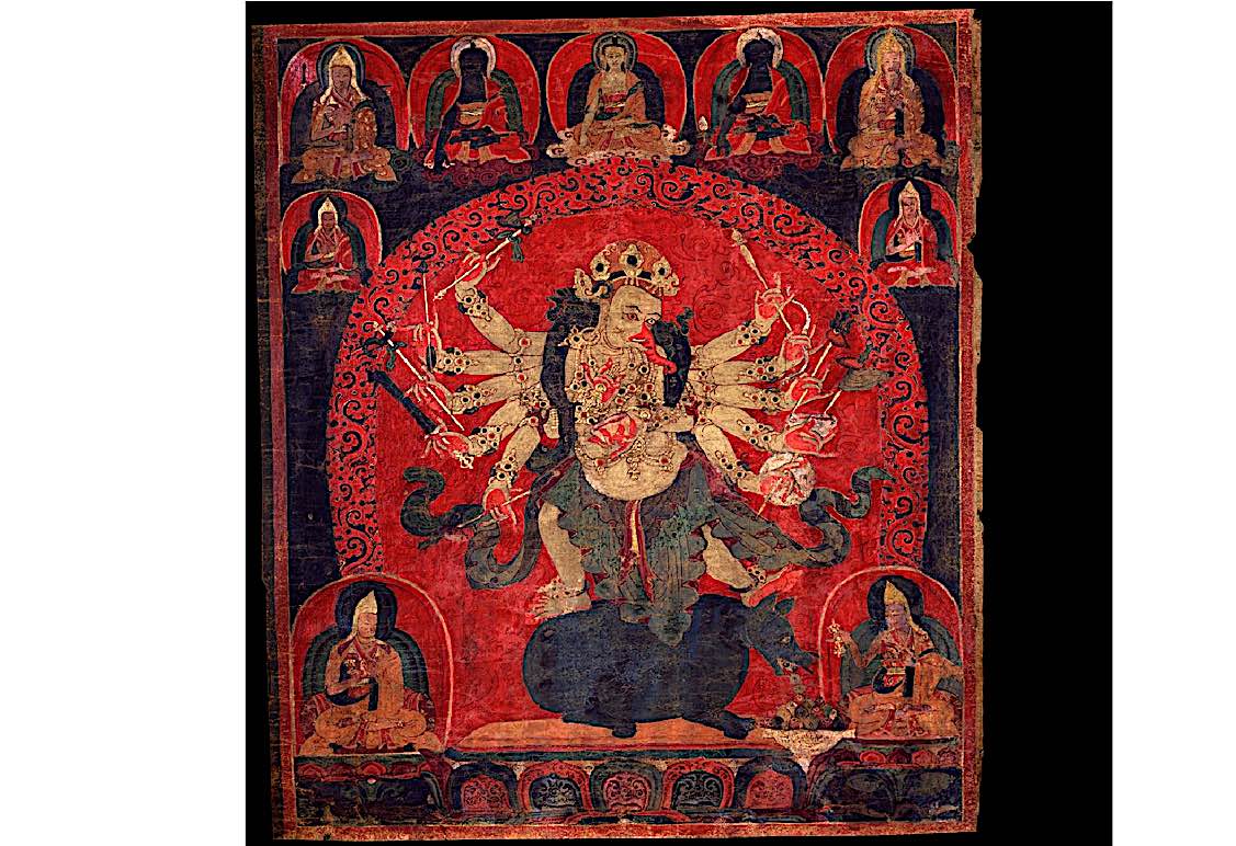 Buddha Weekly Ganapati with 12 hands red Buddhism