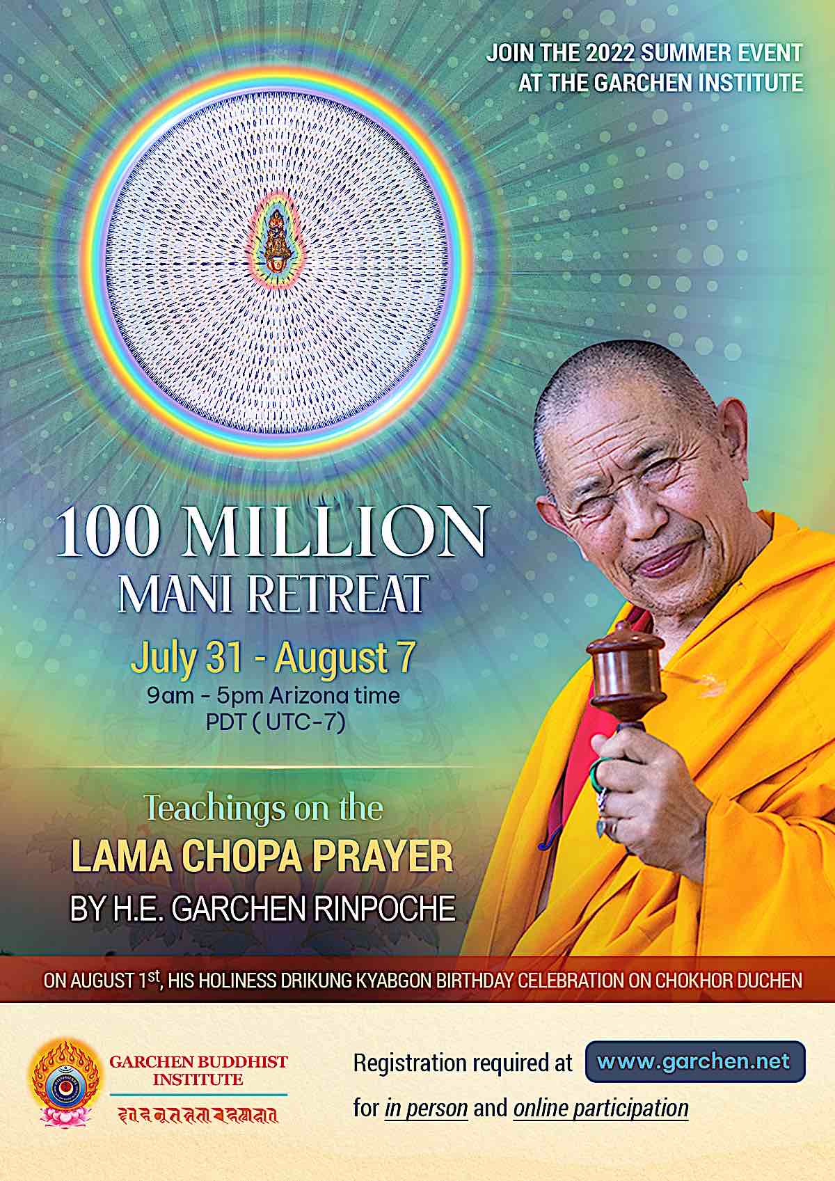 Buddha Weekly Garchen Institute 100 Million Mani Retreat Garchen Rinpoche Buddhism