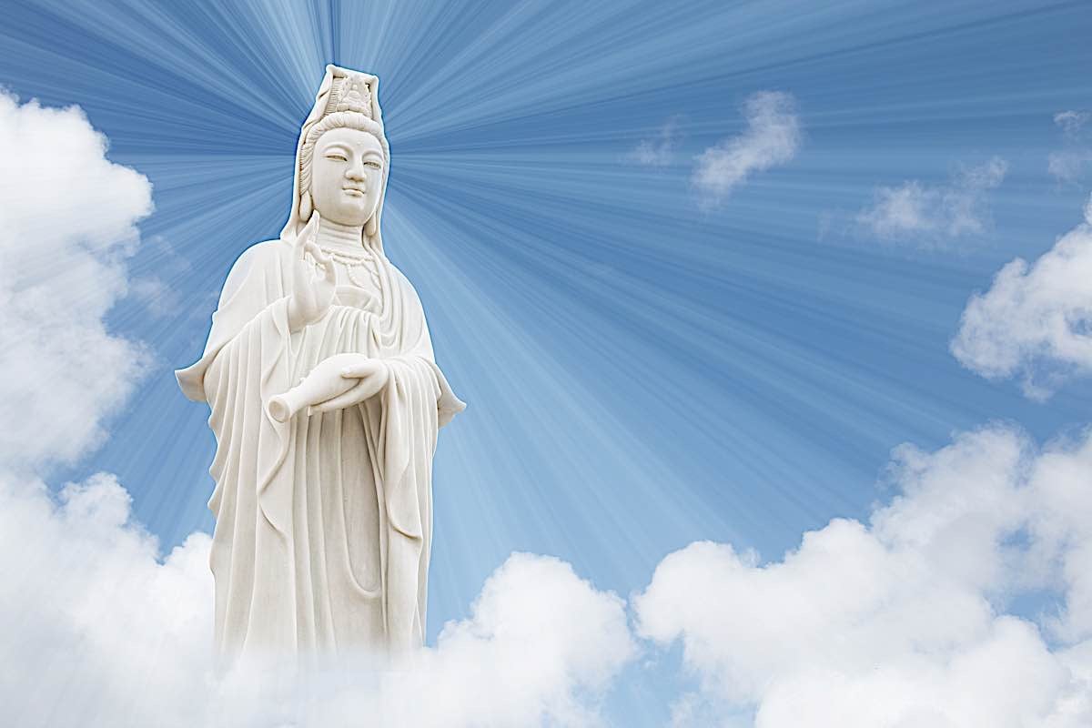 Guanyin Bodhisattva — Kuan Yin or Avalokiteshvara or Chenrezig — is synonomous with Metta (loving kindness) and Karuna (compassion.)