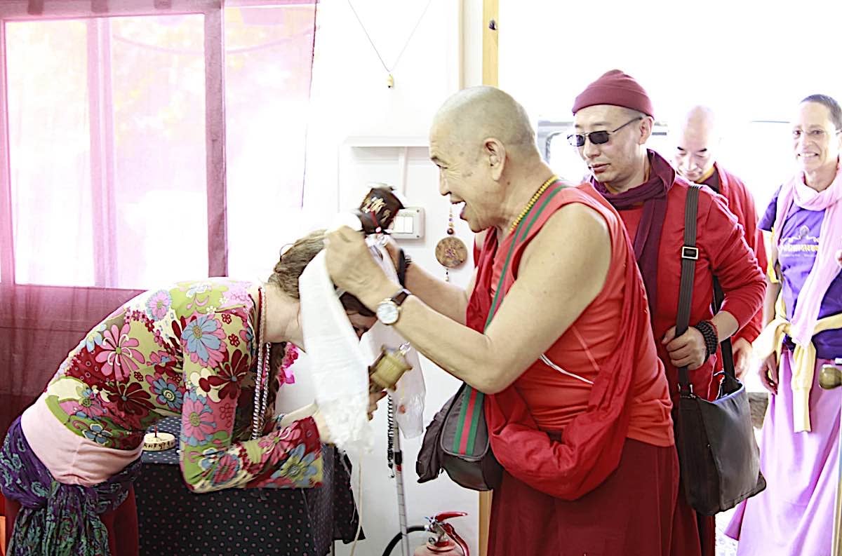 Buddha Weekly H.E. Garchen Rinpoche with ... ... at the workshop of Holy Land Prayer Wheels in Israel Buddhism