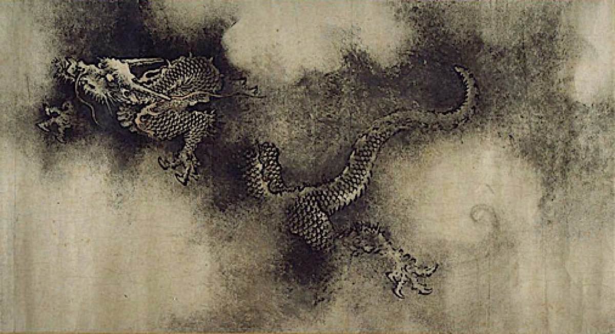 Buddha Weekly HNine Dragons Handscroll painted by Chen Rong in 1244 from Museum of FIne Art Boston dragon Buddhism