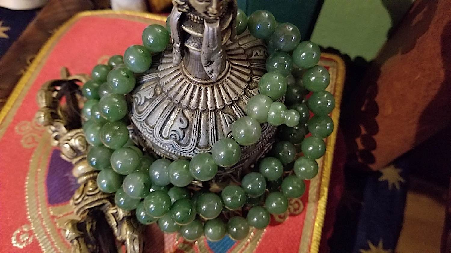 Buddha Weekly Jade Mala sacred to Green Tara Buddhism