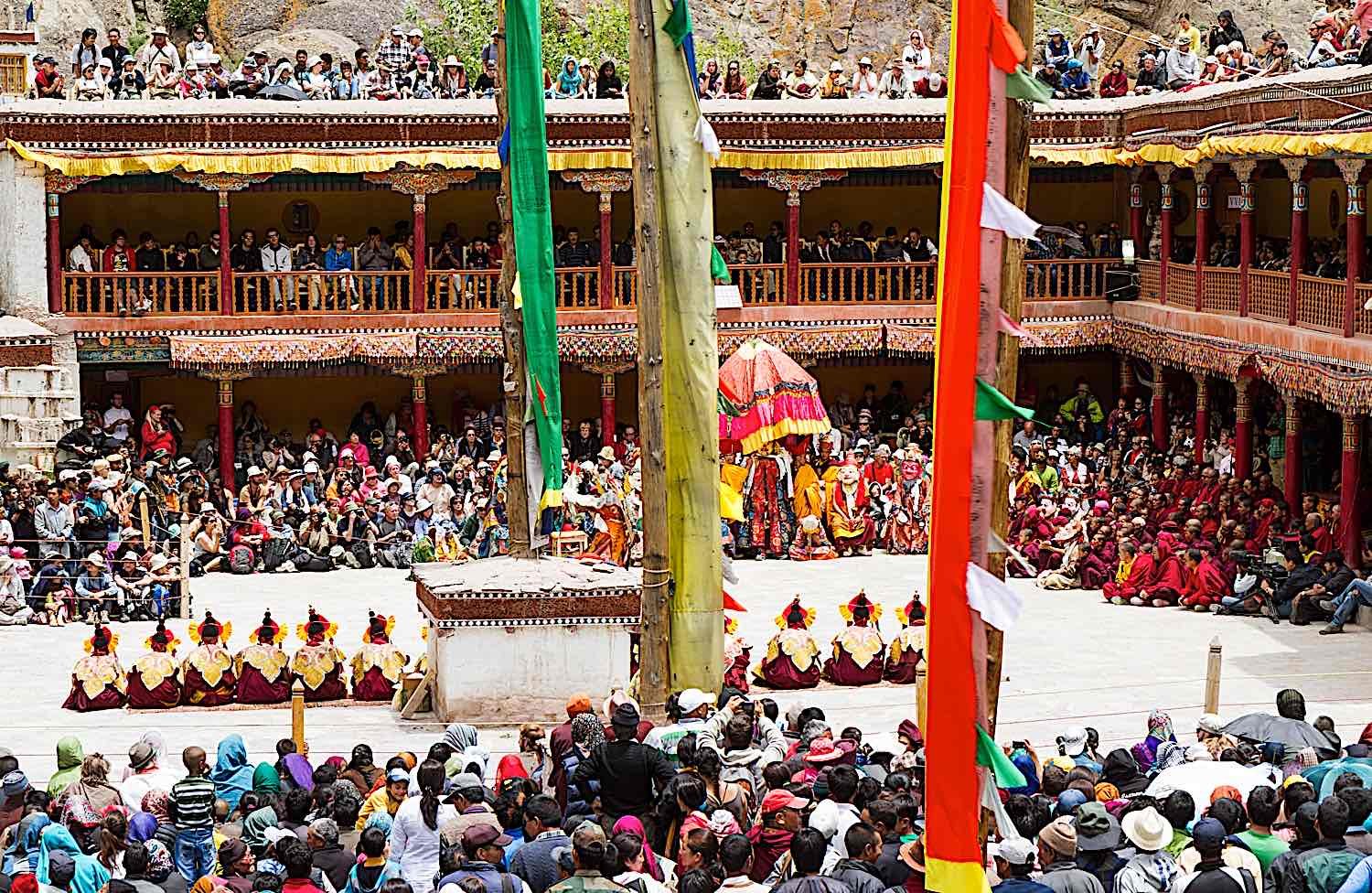 Buddha Weekly June 29 2012 courtyard of the monastery during the Cham Dance Festival of Tibetan Buddhism Hemis monastery India dreamstime xxl 71678361 Buddhism