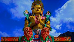 Buddha Weekly Maitreya on a throne Buddhism