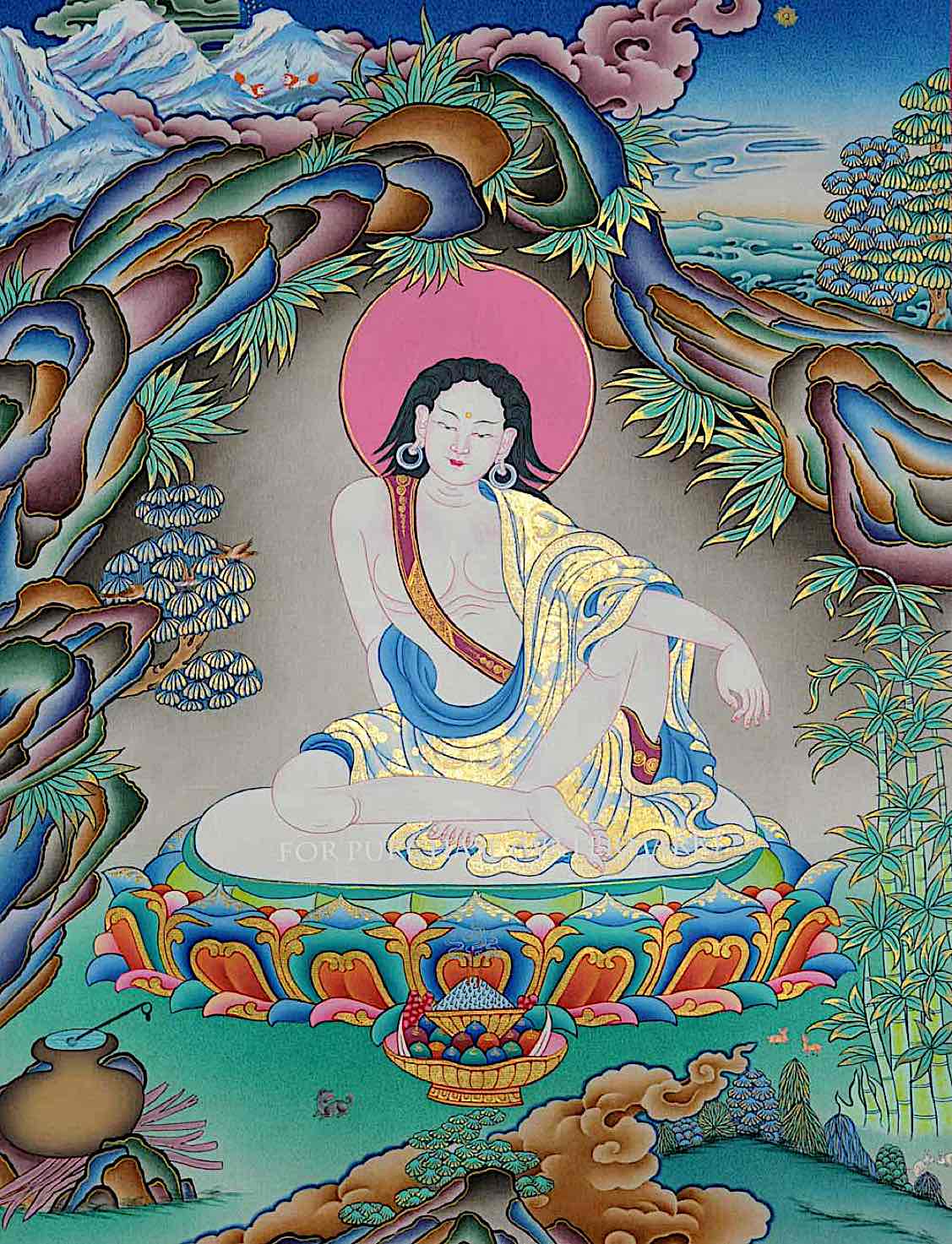 Buddha Weekly Milarepa with gold leaf beautiful Buddhism