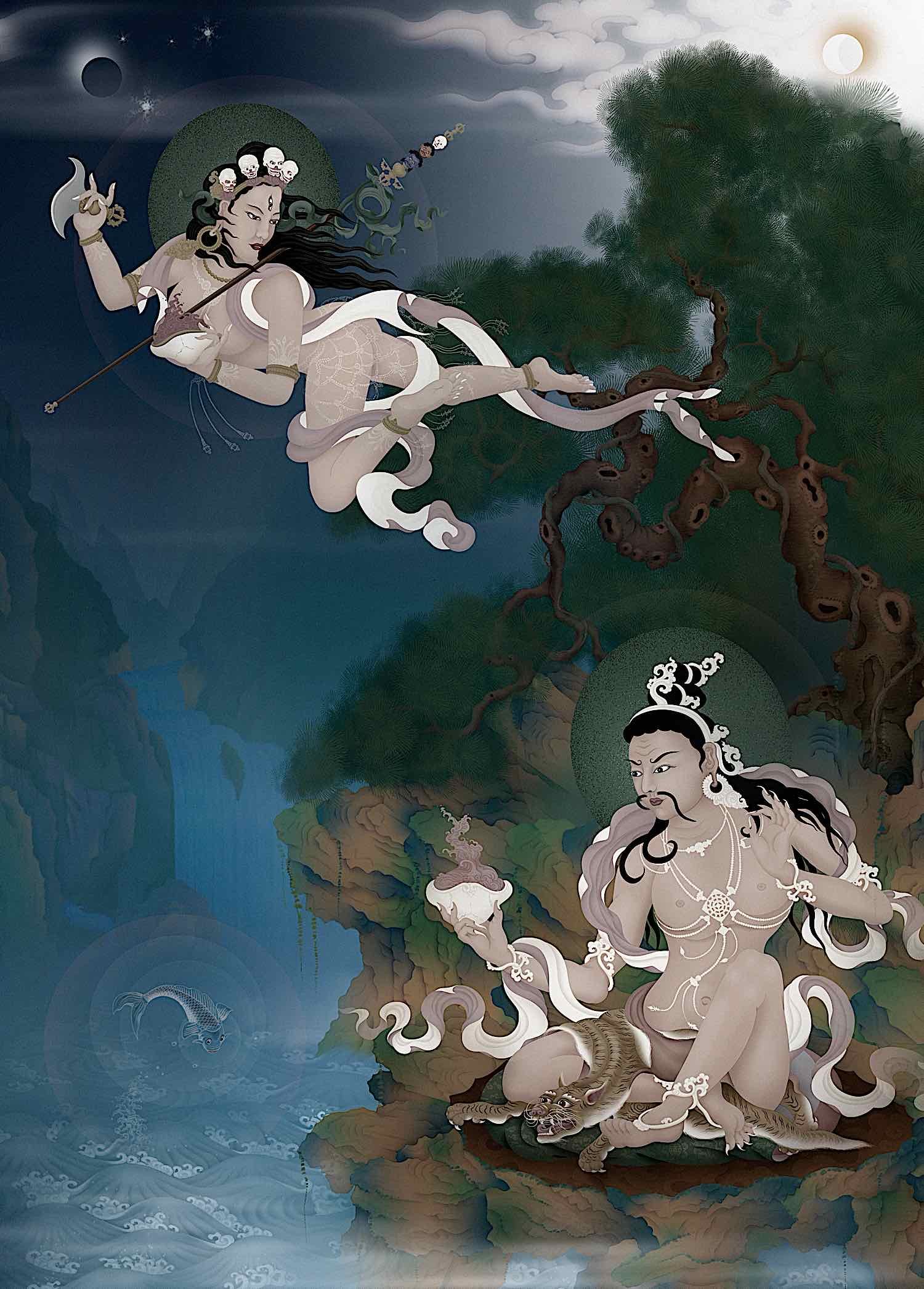 Buddha Weekly Narokachu Tilopa Dakini flying by Ben Christian Buddhism