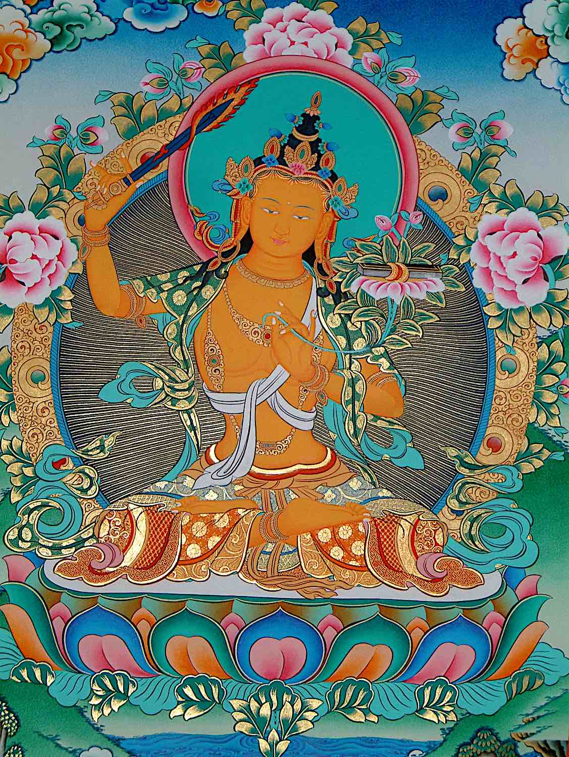 Buddha Weekly Orange Manjushri wisdom Bodhisattva Buddha Buddhism