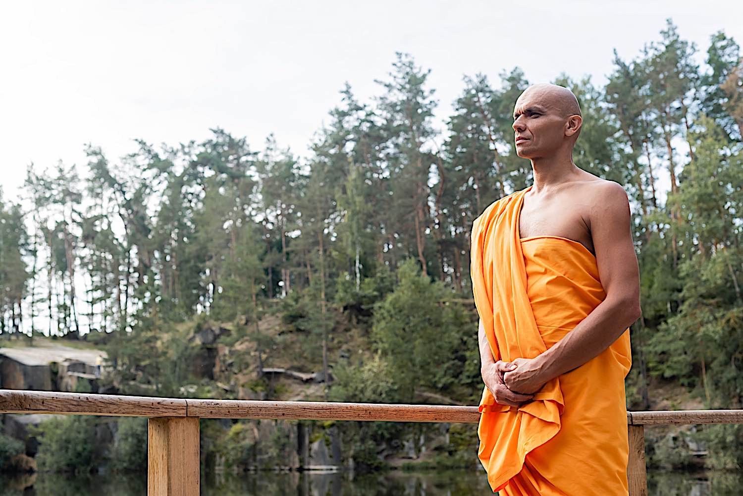 Buddha Weekly Standing meditation form monk Buddhist dreamstime l 230466223 Buddhism