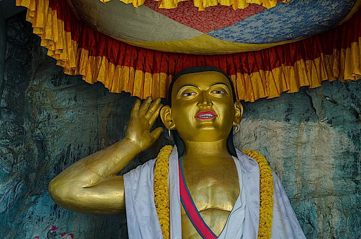 Buddha Weekly Statue of Milarepa in cave in Marshyangdi river valley Nepal dreamstime l 219048736 Buddhism