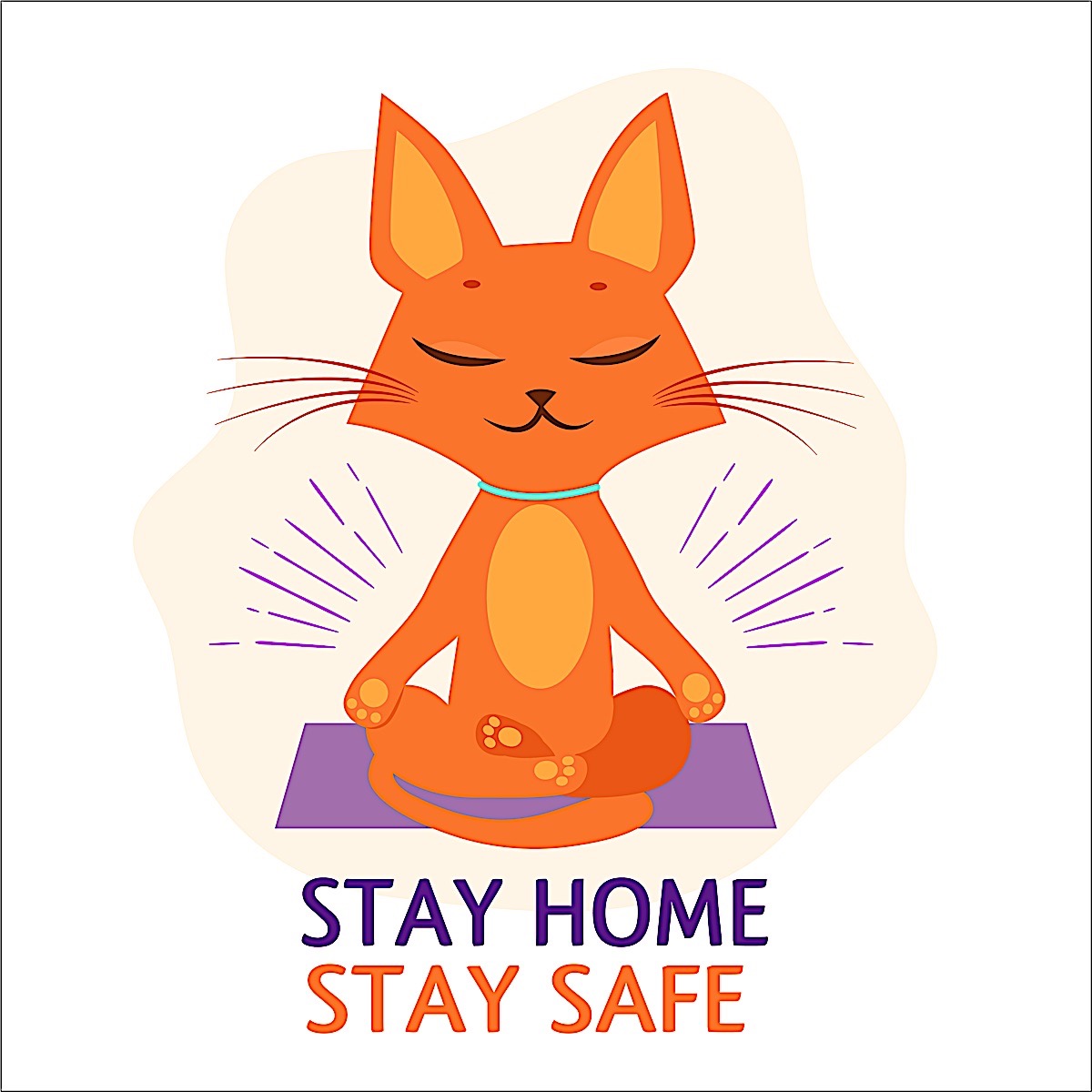 Buddha Weekly Stay home stay safe cat meditationg Buddhism