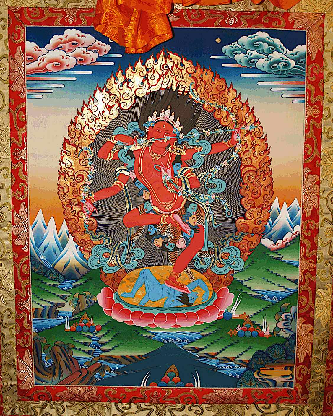 Buddha Weekly Thangka Kurukulla with brocade Buddhism